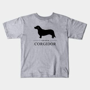 Corgidor Black Silhouette Kids T-Shirt